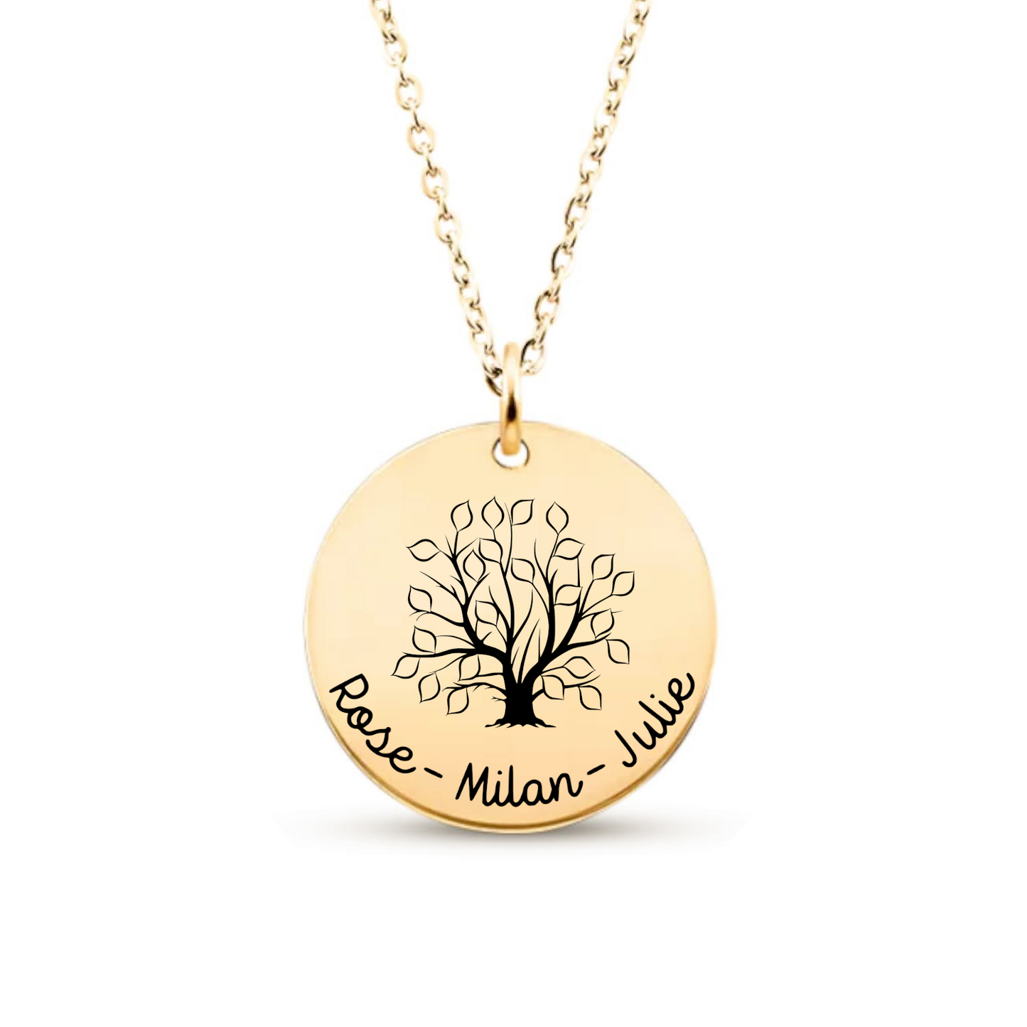 Collier à graver avec arbre de vie