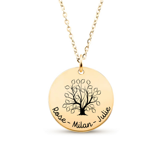 Collier à graver avec arbre de vie