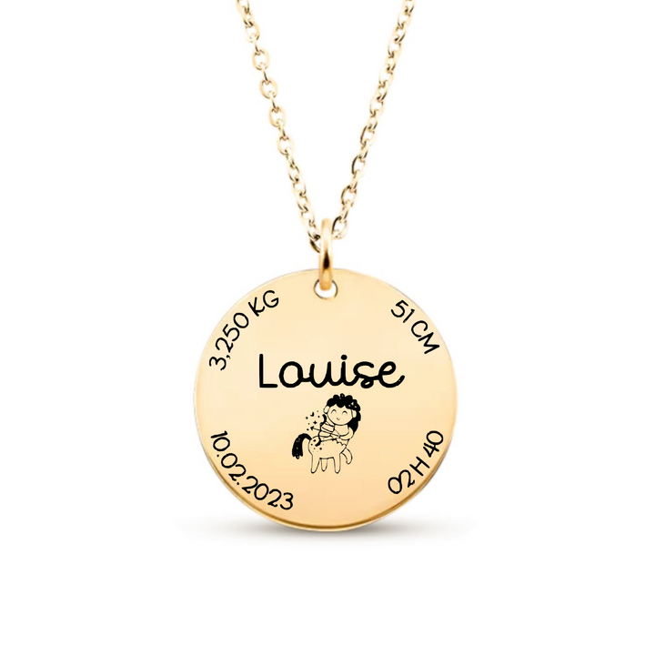 Collier de naissance à personnaliser
