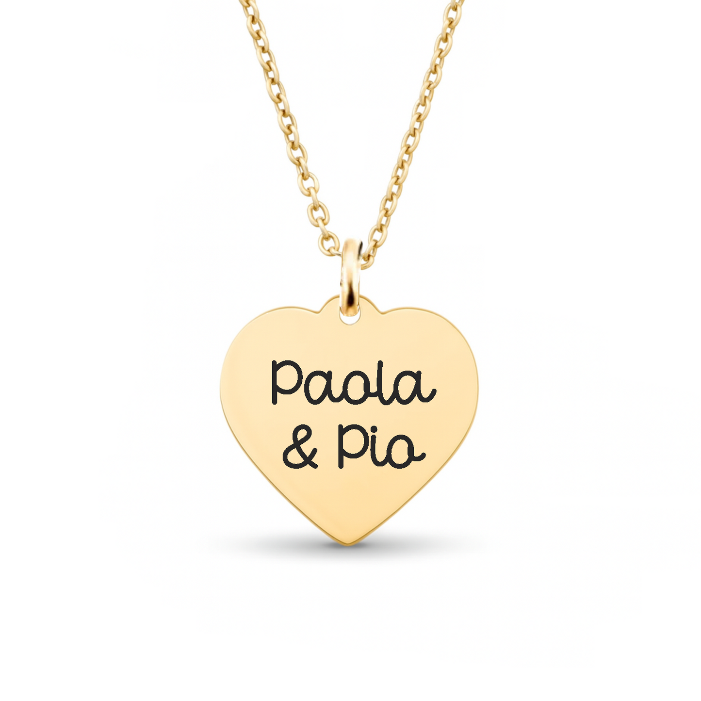 Collier personnalisé à graver avec médaille coeur