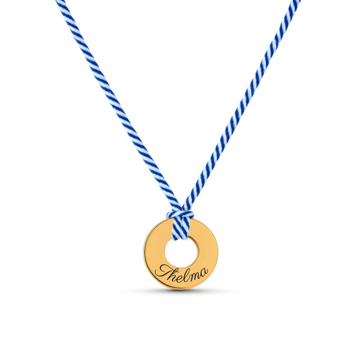 Collier cordon avec anneau à graver