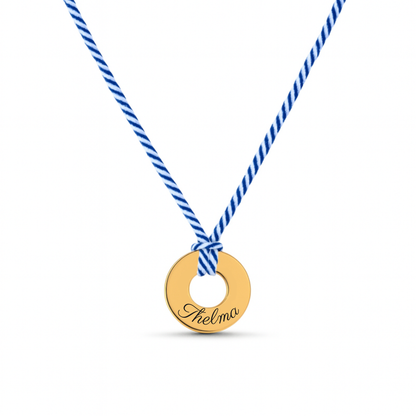 Collier cordon avec anneau à graver