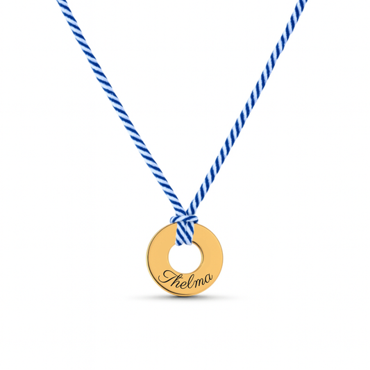 Collier cordon avec anneau à graver