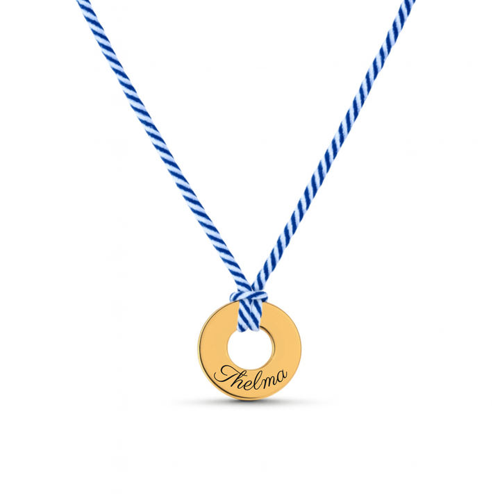 Collier cordon avec anneau à graver