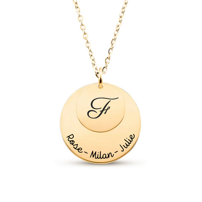 Collier personnalisable double médaille en acier inoxydable