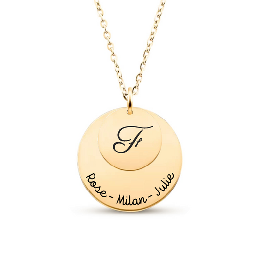 Collier personnalisable double médaille en acier inoxydable