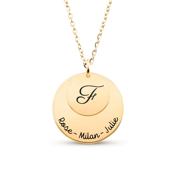 Collier personnalisable double médaille en acier inoxydable