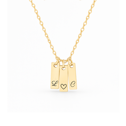 Collier à graver avec petits pendentifs