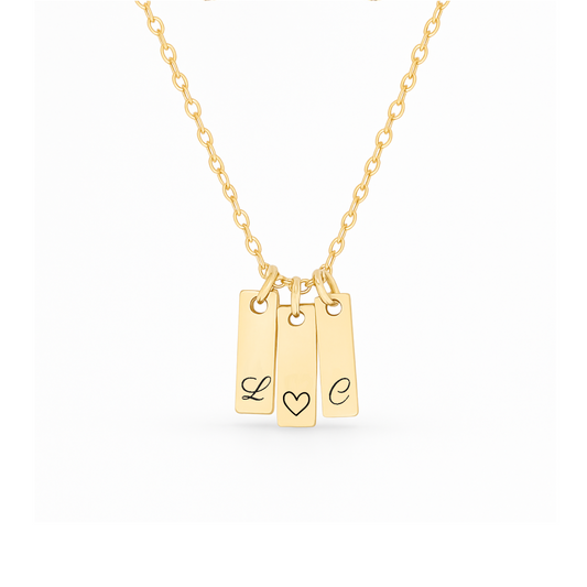 Collier à graver avec petits pendentifs