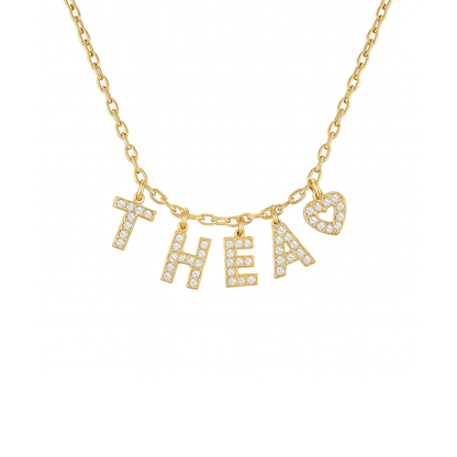 Collier prénom avec lettre Zircon