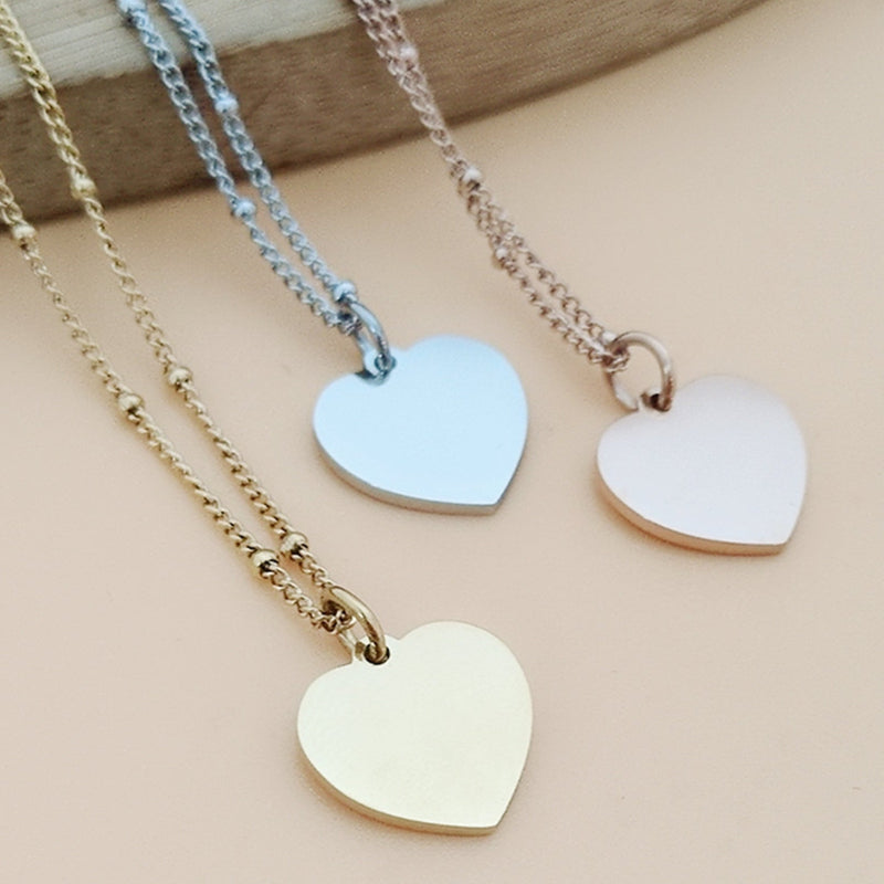 Collier à graver médaille coeur