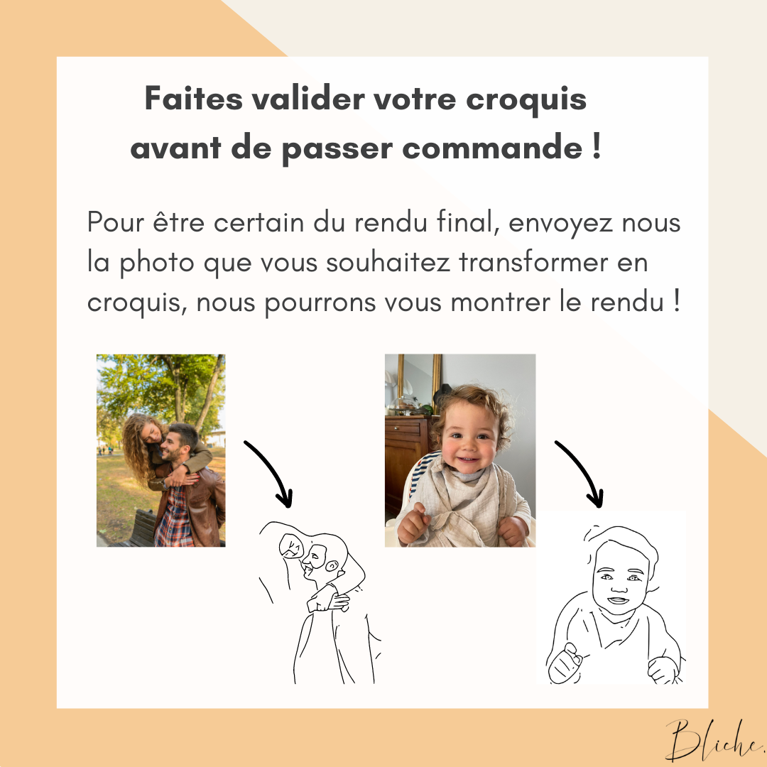 Bracelet personnalisé avec croquis photo à graver