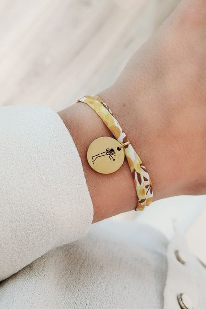 Bracelet personnalisé Liberty avec dessin à graver - Bracelet personnalisé photo