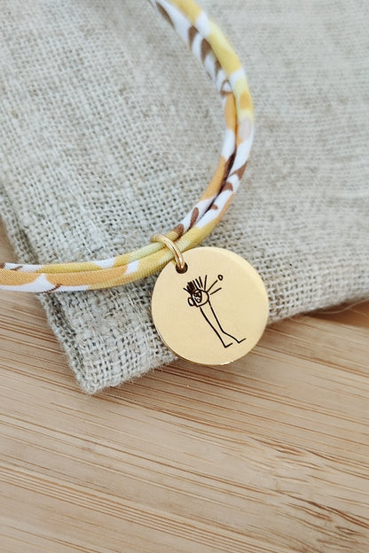 Bracelet personnalisé Liberty avec dessin à graver - Bracelet personnalisé photo