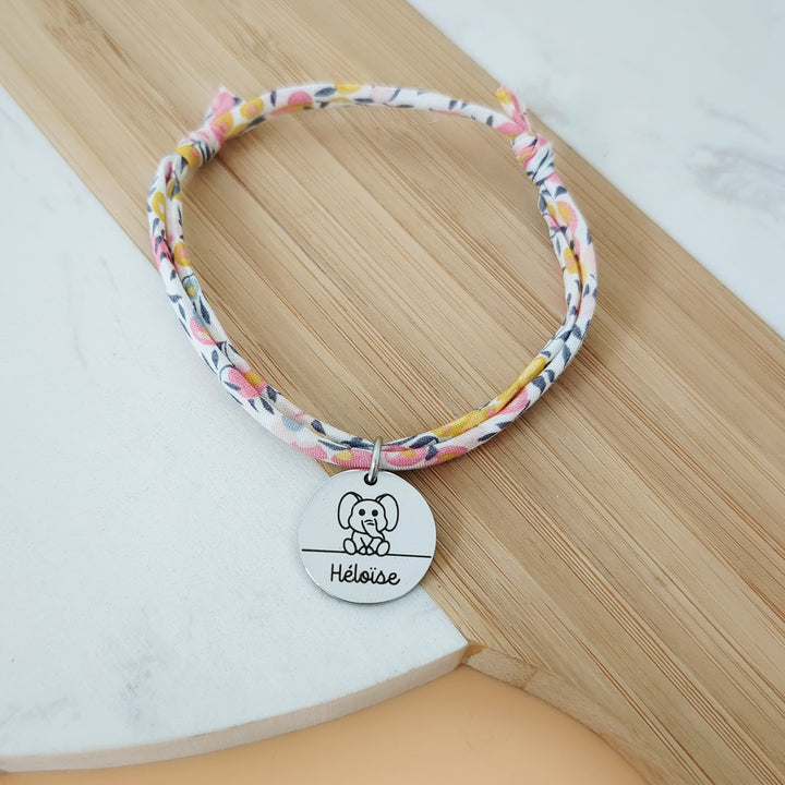 Bracelet personnalisé liberty avec médaille animaux