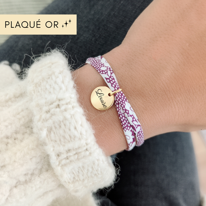 Bracelet Liberty avec médaille plaqué or à personnaliser