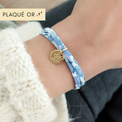 Bracelet Liberty avec médaille ange plaqué or à personnaliser