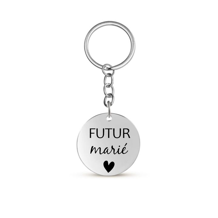 Porte-clé gravé personnalisé pour evg avec médaille