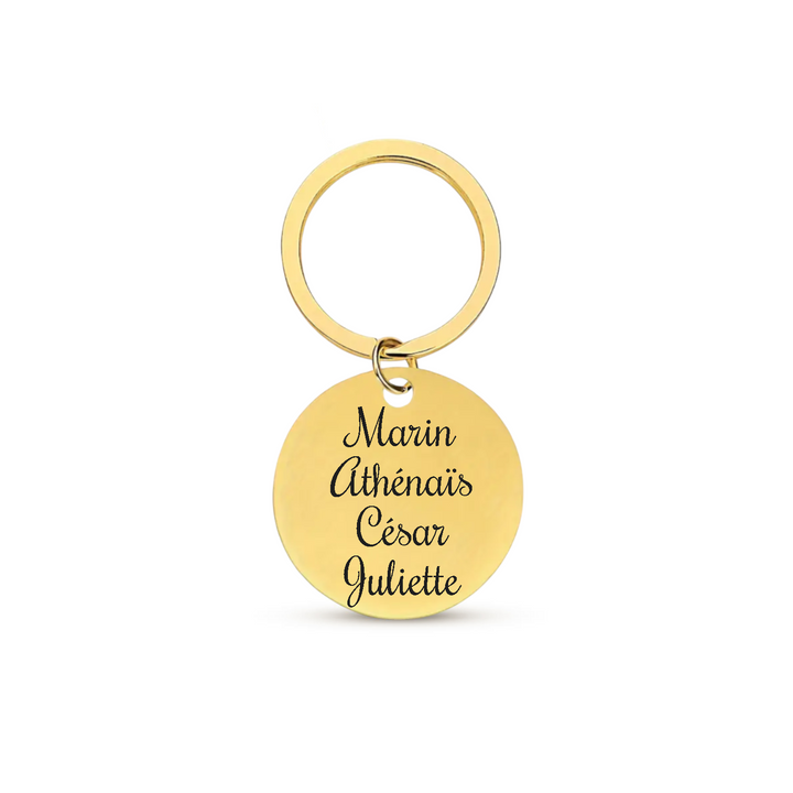 Porte-clé gravé personnalisé avec médaille