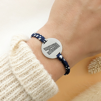 Bracelet personnalisé en cordon liberty avec lettre léopard