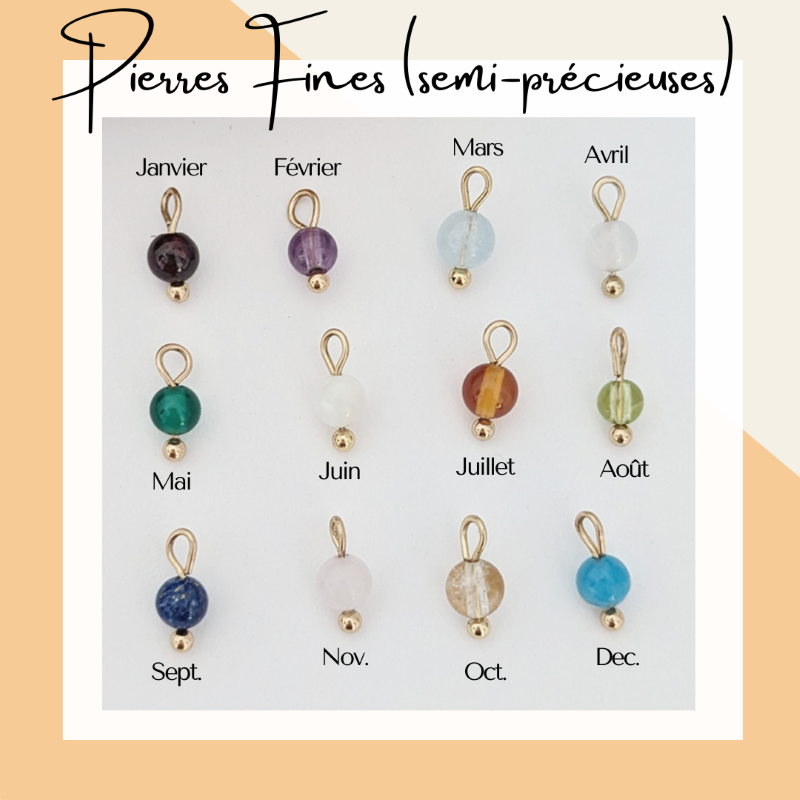 Collier personnalisable avec médaille et pierre fine