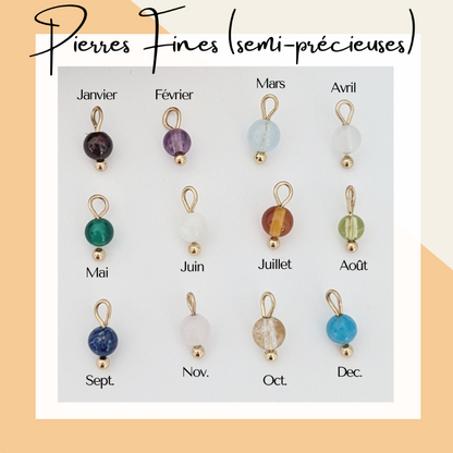 Collier personnalisable avec médaille et pierre fine