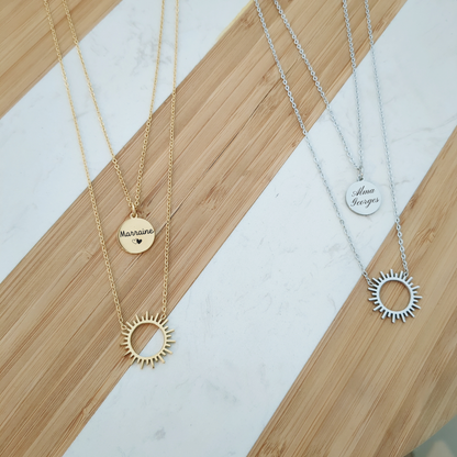 Collier double rang avec soleil