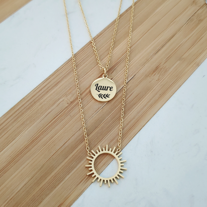 Collier double rang avec soleil