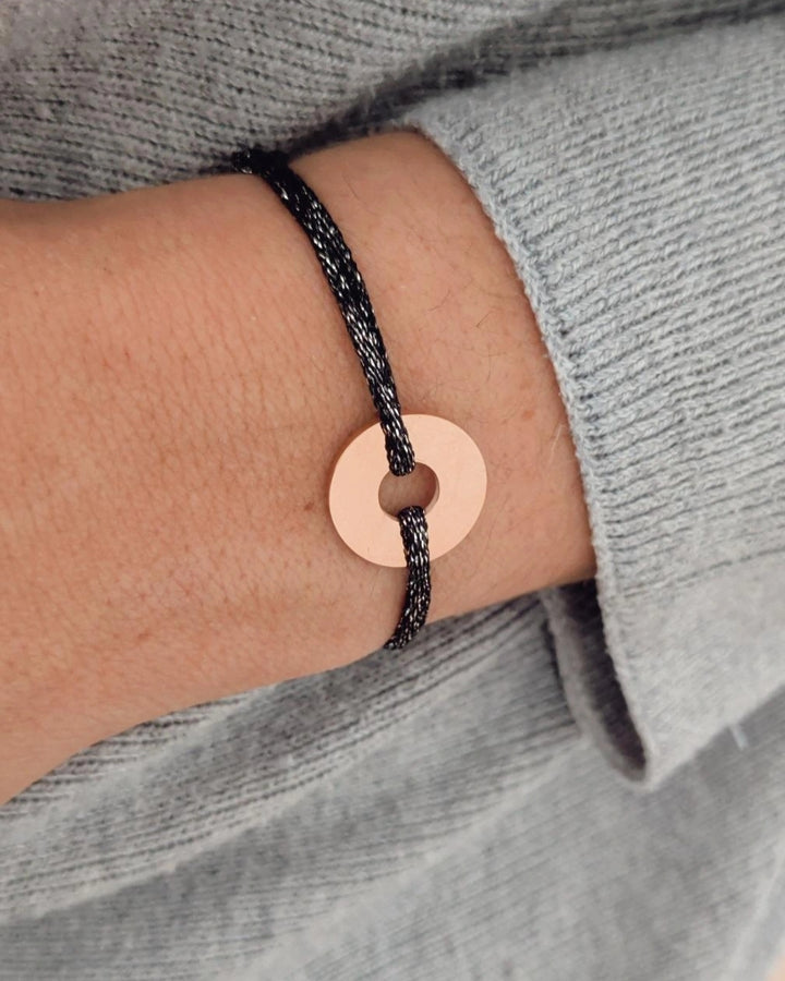 Bracelet avec médaille anneau personnalisé