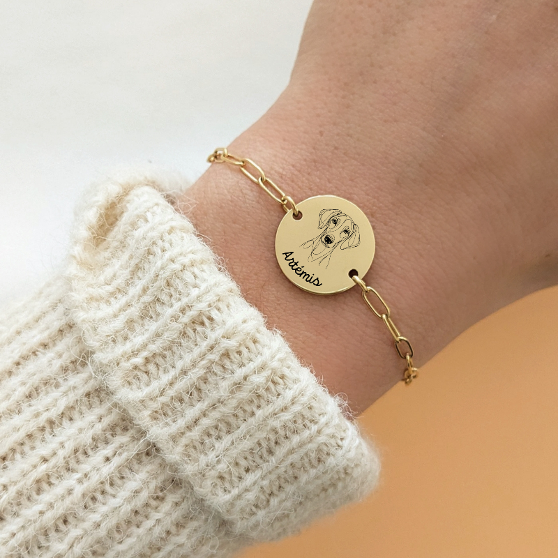bracelet avec gravure chien