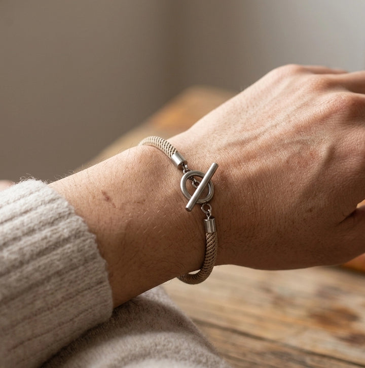 Bracelet personnalisé homme cordon avec médaille gravée – emballage cadeau Bliche