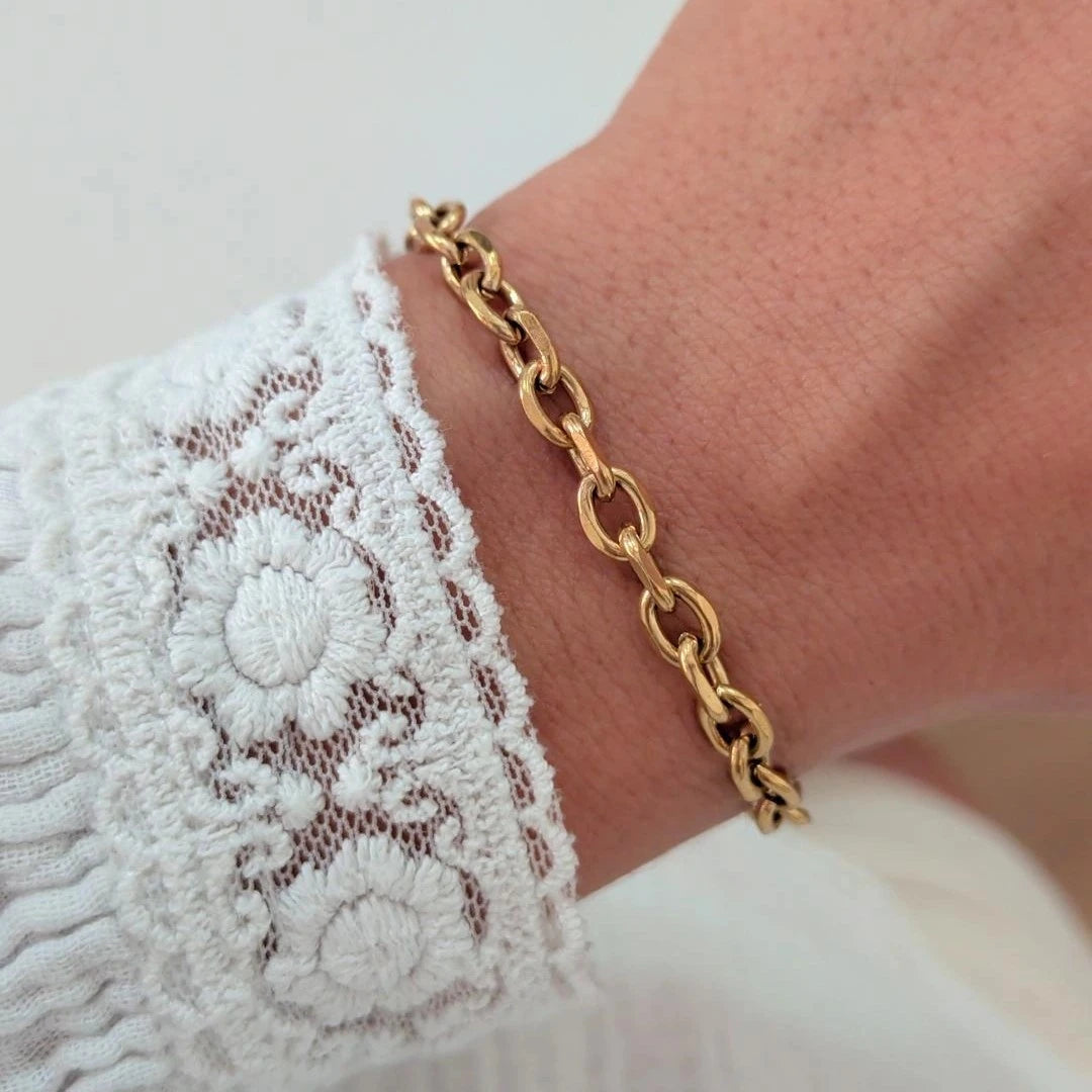 Bracelet avec chaine ovale pour charms