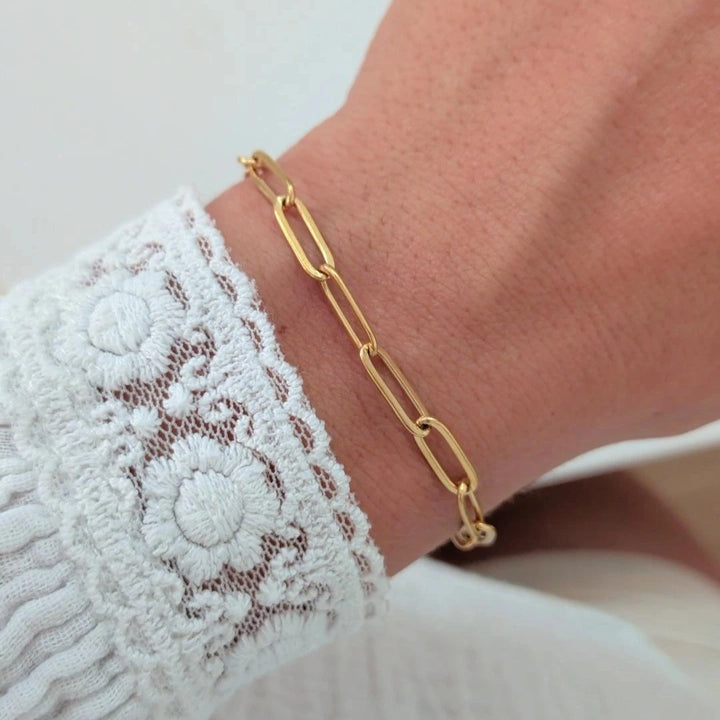 Bracelet avec chaine trombone pour charms