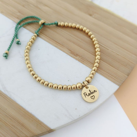 Bracelet personnalisé à graver avec perles