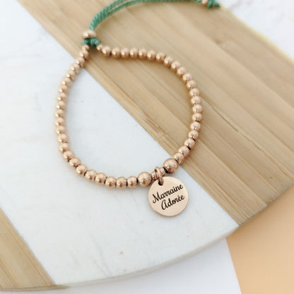 Bracelet personnalisé à graver avec perles