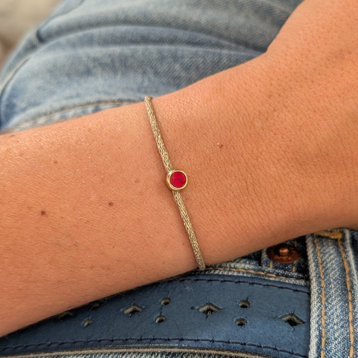 Bracelet pierre de naissance cordon personnalisé