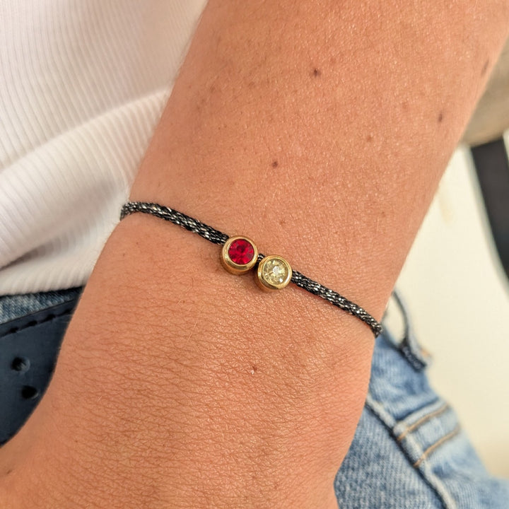 Bracelet pierre de naissance cordon personnalisé