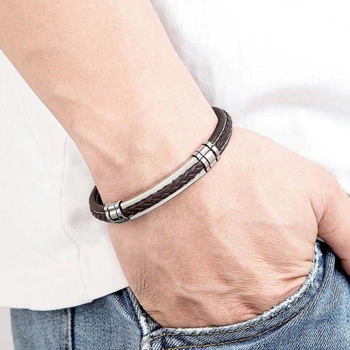 Bracelet cuir homme gravure intérieure
