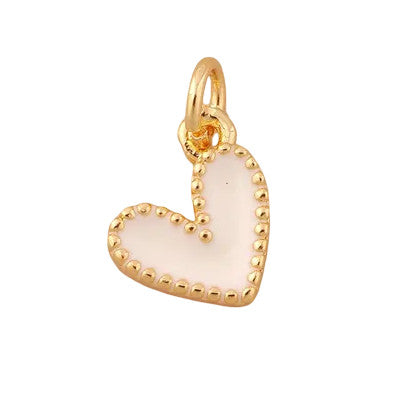 Charm Cœur Émail Blanc