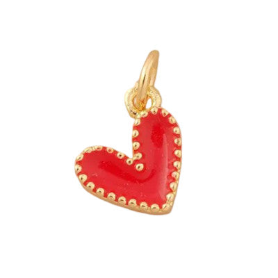 Charm Cœur Émail Rouge