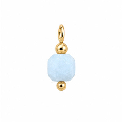 Charm Perle Carrée Bleue