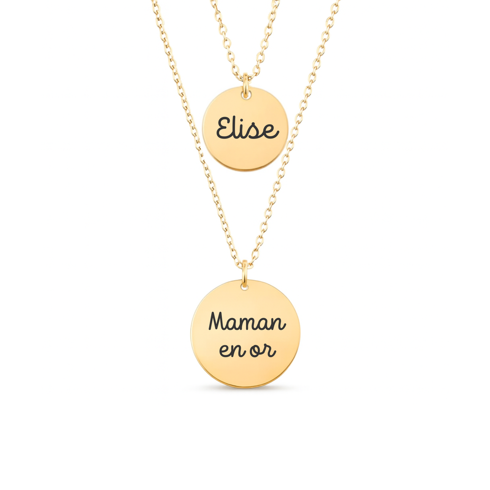 Collier femme personnalisé double rang - bijou