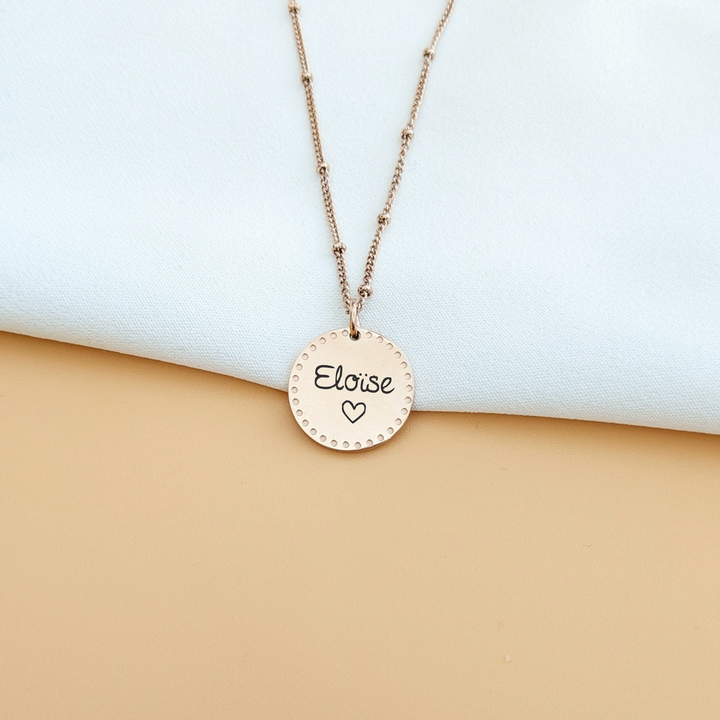 Collier à graver avec médaille poinçonnée - Bliche