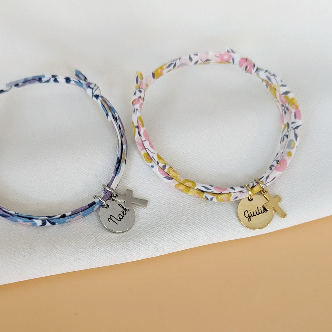 Bracelet Liberty avec médaille et croix - Bliche