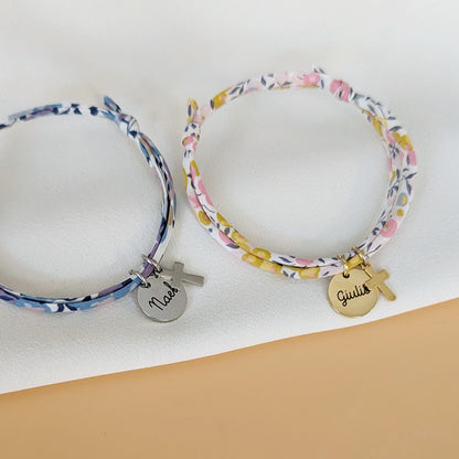 Bracelet Liberty avec médaille et croix