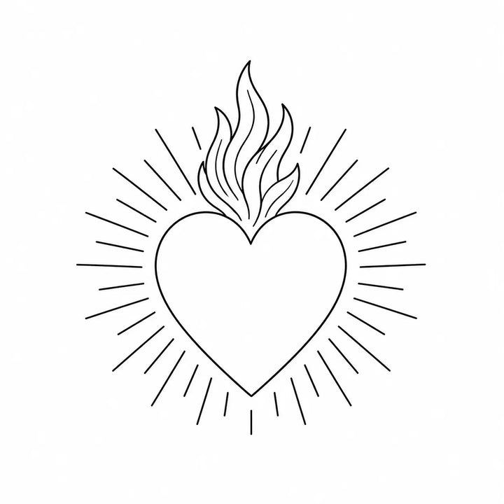 Cœur sacré cadeau baptême communion confirmation Bliche