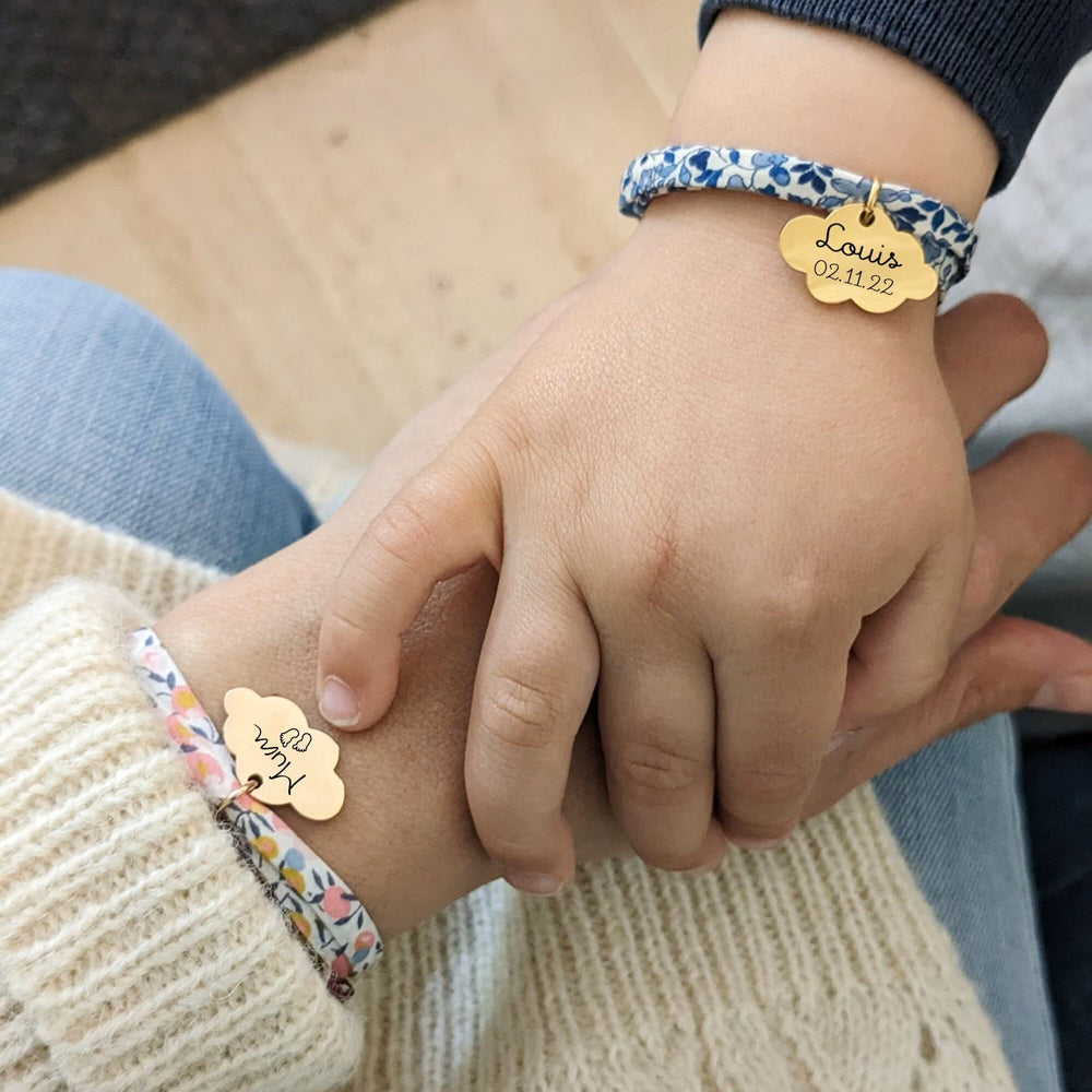 Bracelet liberty avec nuage à graver - Bliche