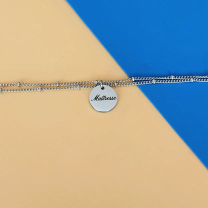 Bracelet personnalisé double avec médailles à graver - Bijoux acier inoxydable