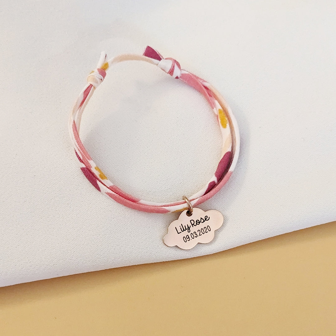 Bracelet liberty avec nuage à graver - Bliche