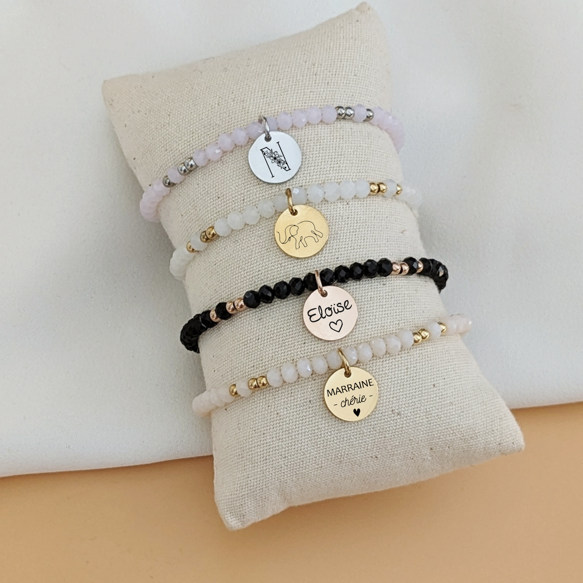 Bracelet perles avec médaille - Bliche